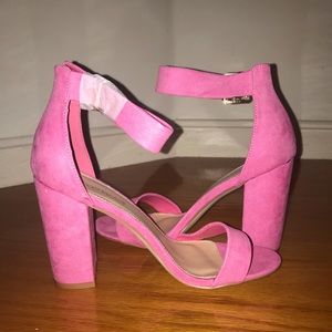 Pink strap heel